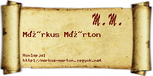 Márkus Márton névjegykártya