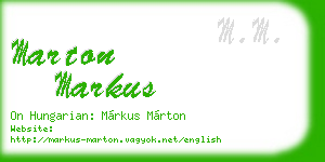 marton markus business card